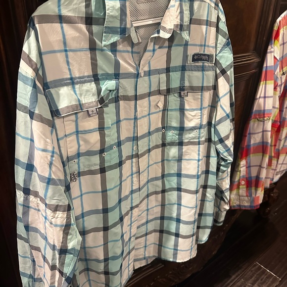 COLUMBIA FISHING SHIRTS (2) PFG SUPER BAHAMA LONG SLEEVE MED (RUNS BIG) - Picture 4 of 7